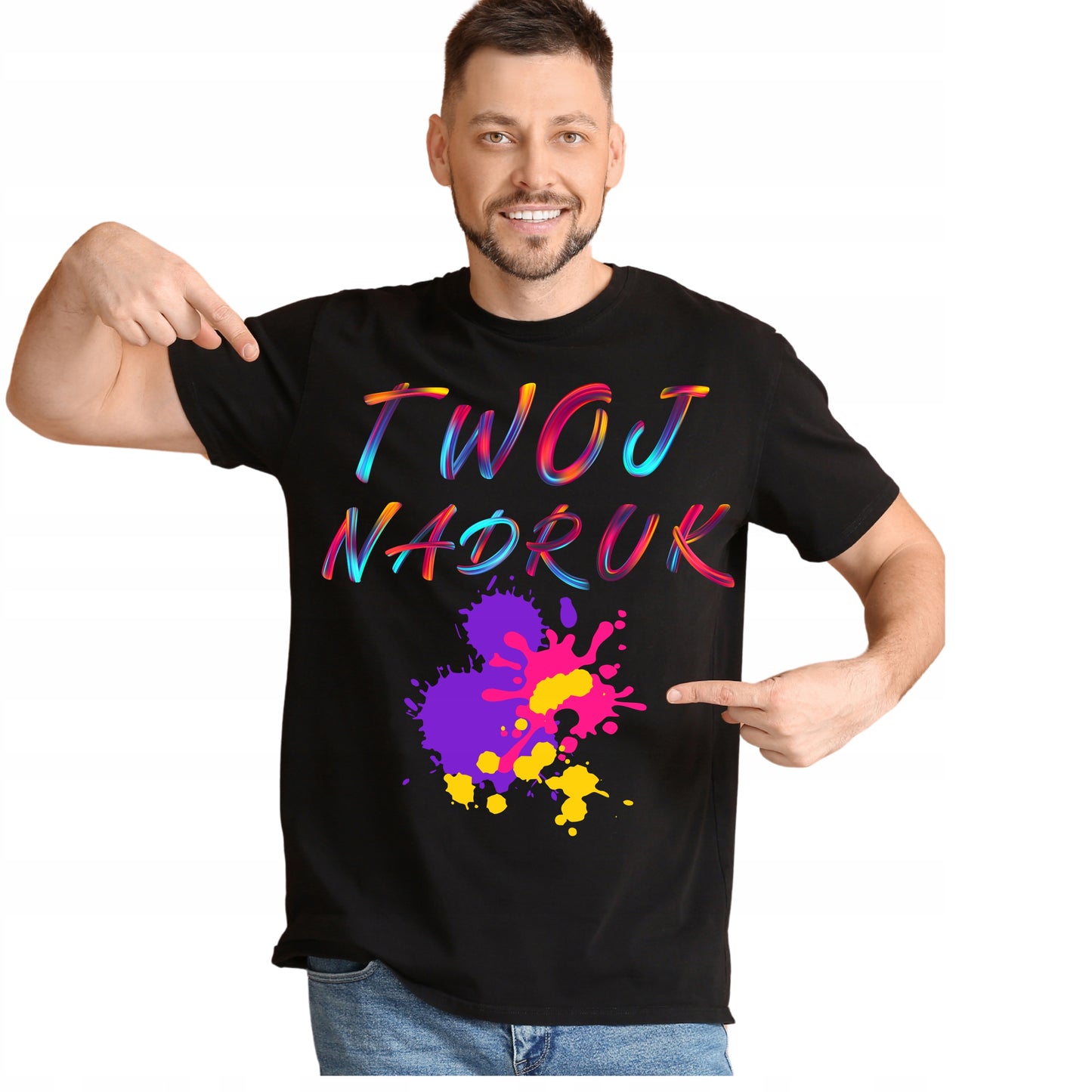 KOSZULKA T-SHIRT Z DOWOLNYM NADRUKIEM LOGO,ZDJECIE,TEKST GRAFIKA DTF