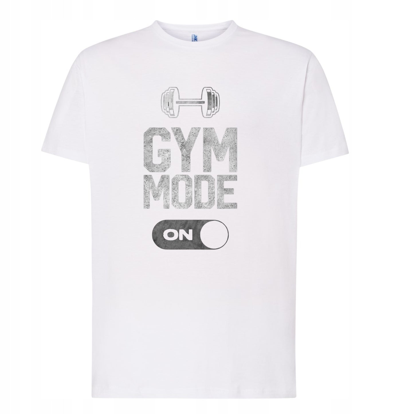 GYM MODE ON BAWEŁNIANA KOSZULKA NA SIŁOWNIĘ Z NADRUKIEM T-SHIRT MĘSKA