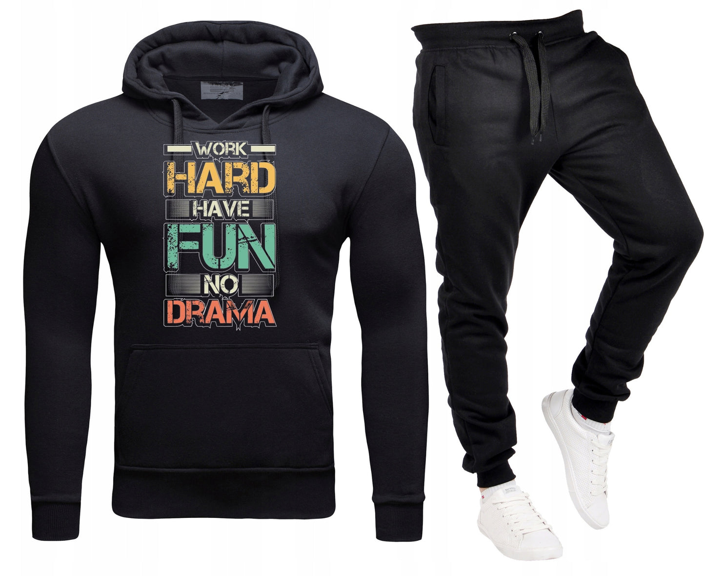 Męski Komplet Dresowy Na Siłownie Dres Bluza z kapturem + Spodnie dresowe