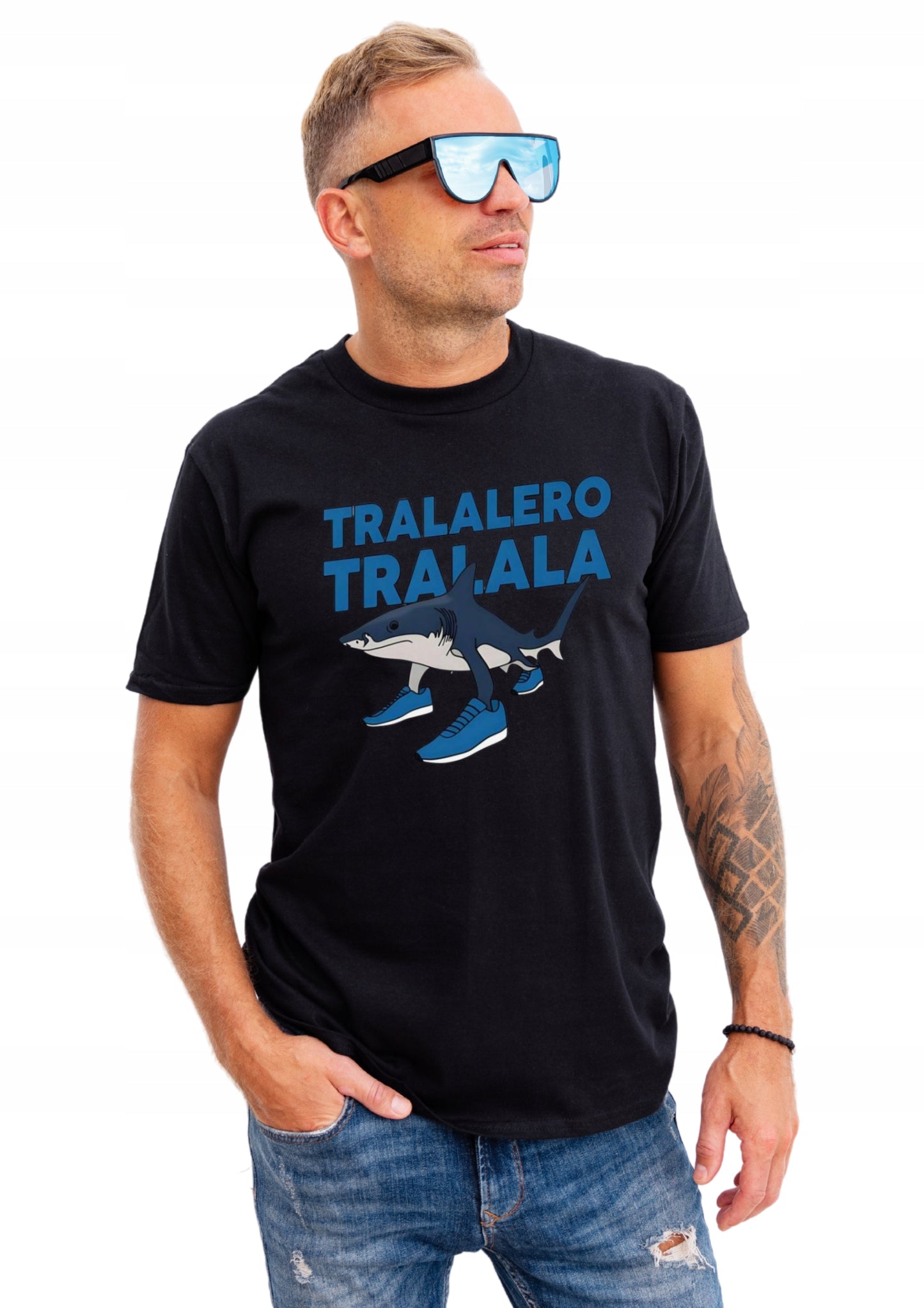 TRALALERO TRALALA męska Koszulka T-Shirt z nadrukiem Bawełniana