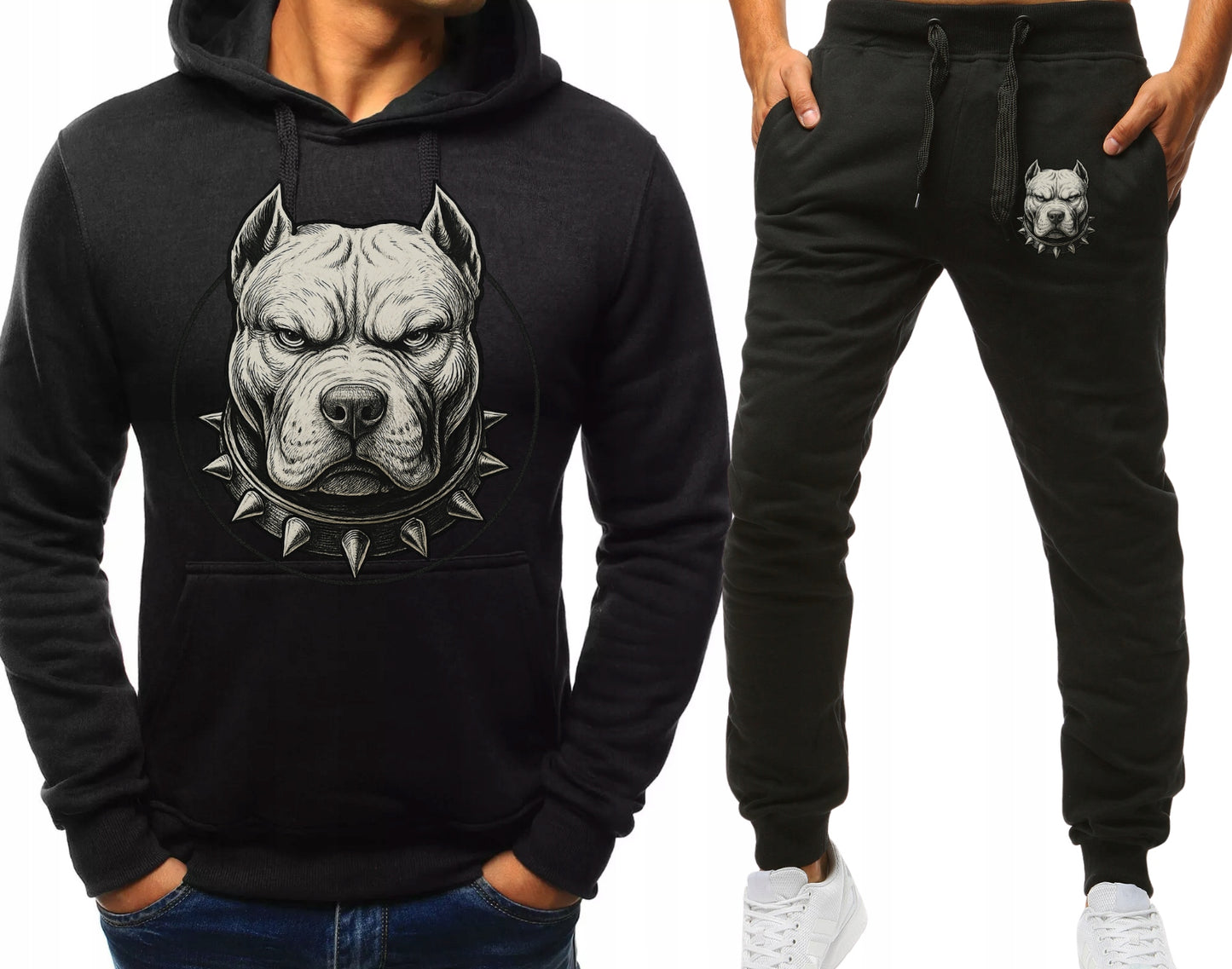 BUZIA PITBULLA POWER MESKI KOMPLET DRESOWY BLUZA Z KAPTUREM+SPODNIE