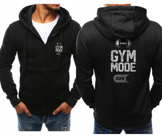 GYM MODE NA SIŁOWNIĘ ROZPINANA BLUZA Z KAPTUREM SPORTOWA Z NADRUKIEM