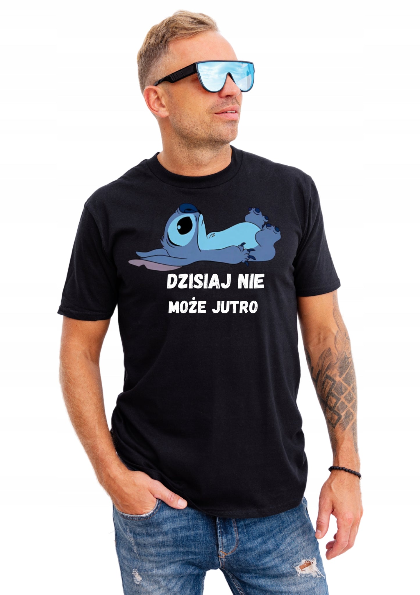 DZISIAJ NIE MOŻE JUTRO męska Koszulka T-Shirt z nadrukiem Bawełniana