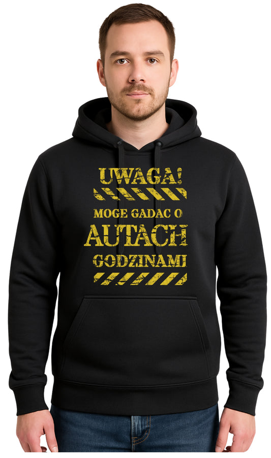 GADAM O AUTACH Czarna Męska Bluza Dresowa z kapturem z Nadrukiem