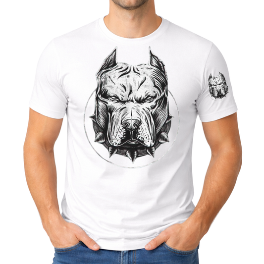 PITBULL WHITE BIAŁA KOSZULKA T-SHIRT Z NADRUKIEM NA PREZENT IDEALNA