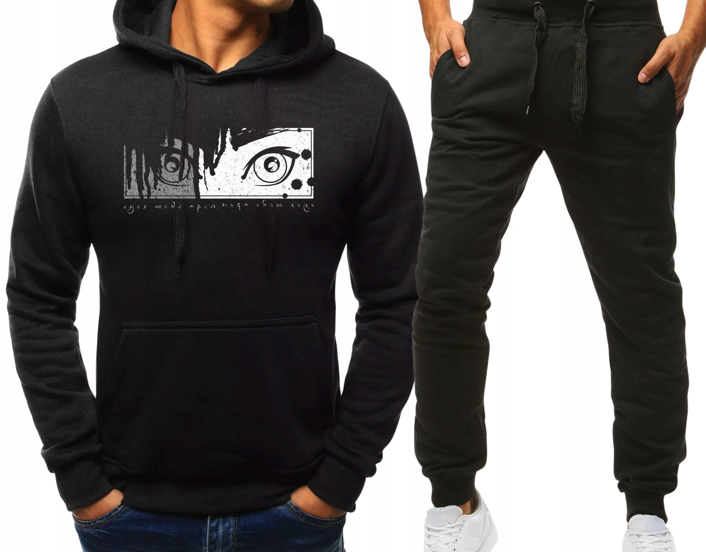 OCZY SPORTOWY DRES MESKI KOMPLET DRESOWY BLUZA Z KAPTUREM+SPODNIE