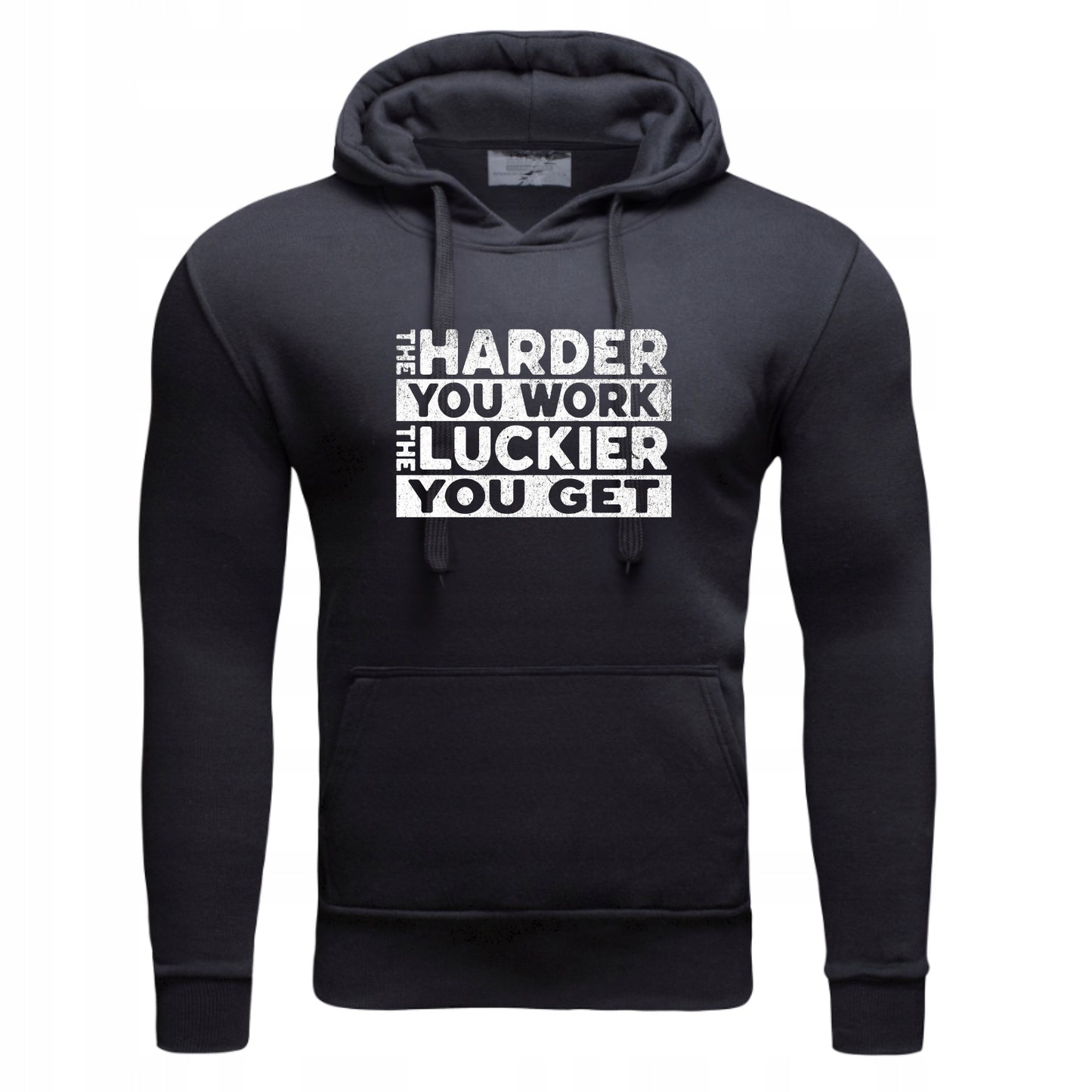 PRACA POPŁACA NA PREZENT NAPIS Męska Bluza Dresowa z kapturem Nadrukiem