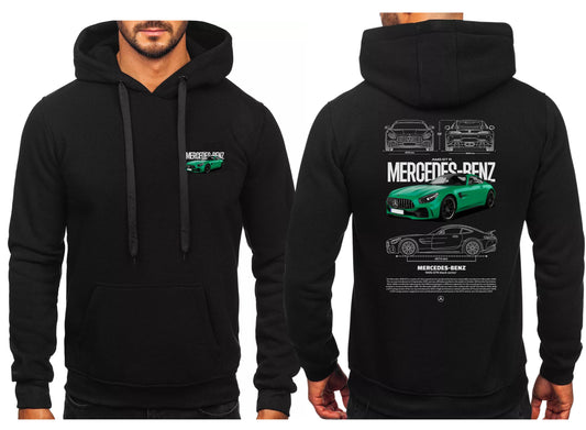 MERCEDES BENZ AMG BLUZA Z KAPTUREM SPORTOWA Z NADRUKIEM TYŁ I PRZÓD