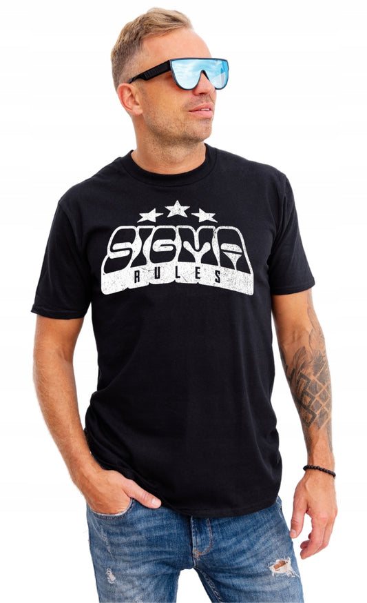 SIGMA RULES męska Koszulka T-Shirt z nadrukiem Bawełniana