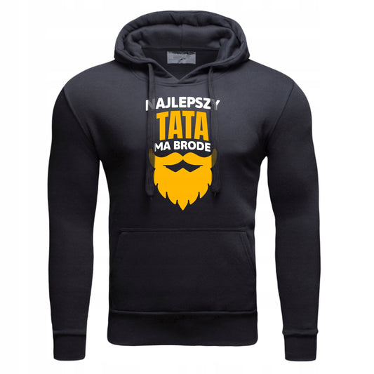 NAJLEPSZY TATA BRODA NA PREZENT Męska Bluza Dresowa kapturem Nadrukiem