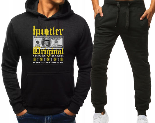 HUSTLER ORYGINAL SPORT MESKI KOMPLET DRESOWY BLUZA Z KAPTUREM+SPODNIE