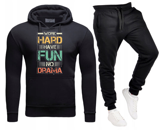 Męski Komplet Dresowy Na Siłownie Dres Bluza z kapturem + Spodnie dresowe