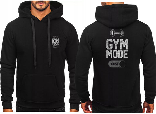 GYM MODE ON BLUZA Z KAPTUREM SPORTOWA NA SIŁOWNIE Z NADRUKIEM