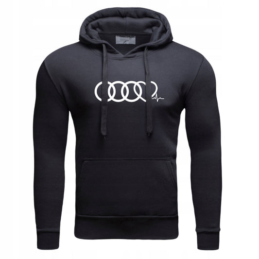 AUDI SERCE EGG NA PREZENT Męska Bluza Dresowa z kapturem z Nadrukiem