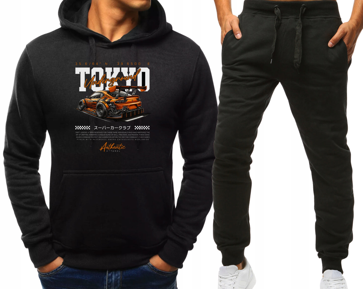 TOKYO UNDERGOUND SPORT MESKI KOMPLET DRESOWY BLUZA Z KAPTUREM+SPODNIE