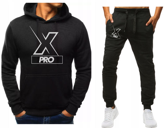 MESKI KOMPLET DRESOWY XPRO BLUZA Z KAPTUREM Z NADRUKIEM +SPODNIE DRESOW