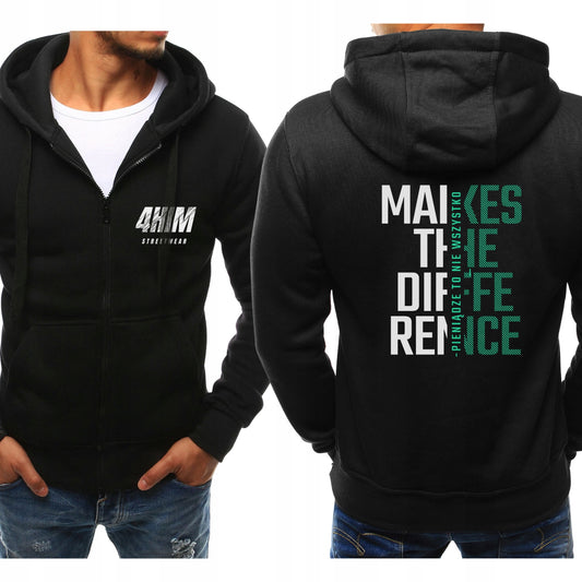 4HIM ROZPINANA PIENIĄDZ TO NIE WSZYSTKO BLUZA Z KAPTUREM NADRUK Z TYŁU