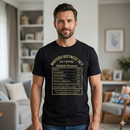 Koszulka T Shirt "Wartości Odżywcze Taty" – Prezent, który mówi wszystko dla Taty