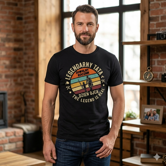 KOSZULKA PREMIUM "LEGENDARNY TATA" – STYL RETRO VINTAGE DLA TATY NA DZIEŃ TATY