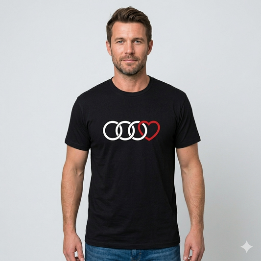 Motoryzacyjna Koszulka T-shirt męska z nadrukiem AUDI HART 100% Bawełna Rozmiary