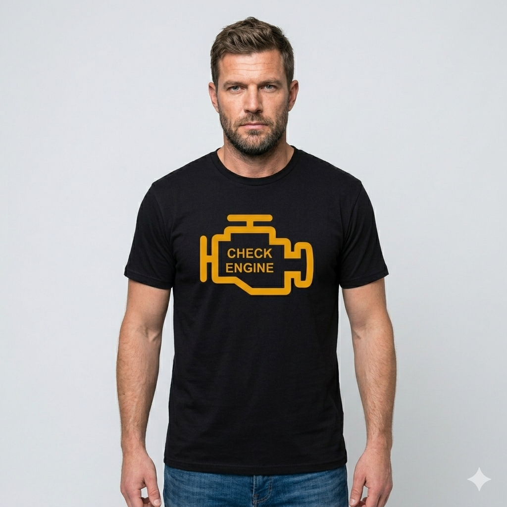Motoryzacyjna Koszulka T-shirt męska z nadrukiem CHECK ENGINE 100% Bawełna Rozmiary (Kopia)