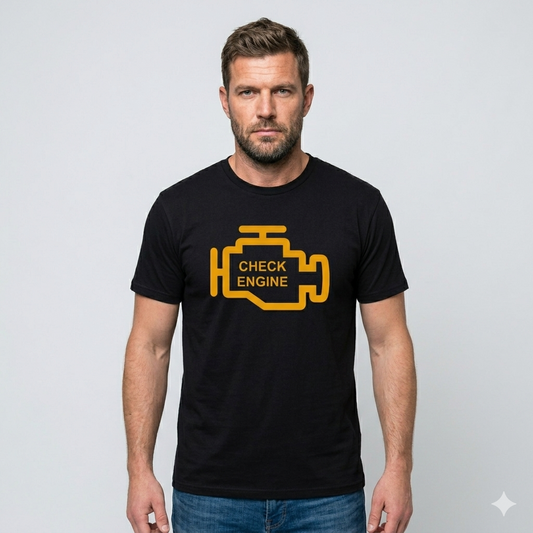 Motoryzacyjna Koszulka T-shirt męska z nadrukiem CHECK ENGINE 100% Bawełna Rozmiary (Kopia)