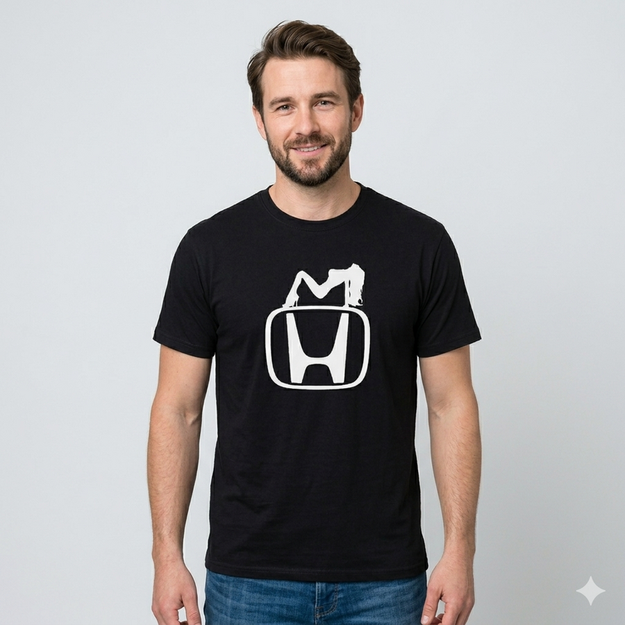 Motoryzacyjna Koszulka T-shirt męska z nadrukiem HONDA GIRL 100% Bawełna Rozmiary