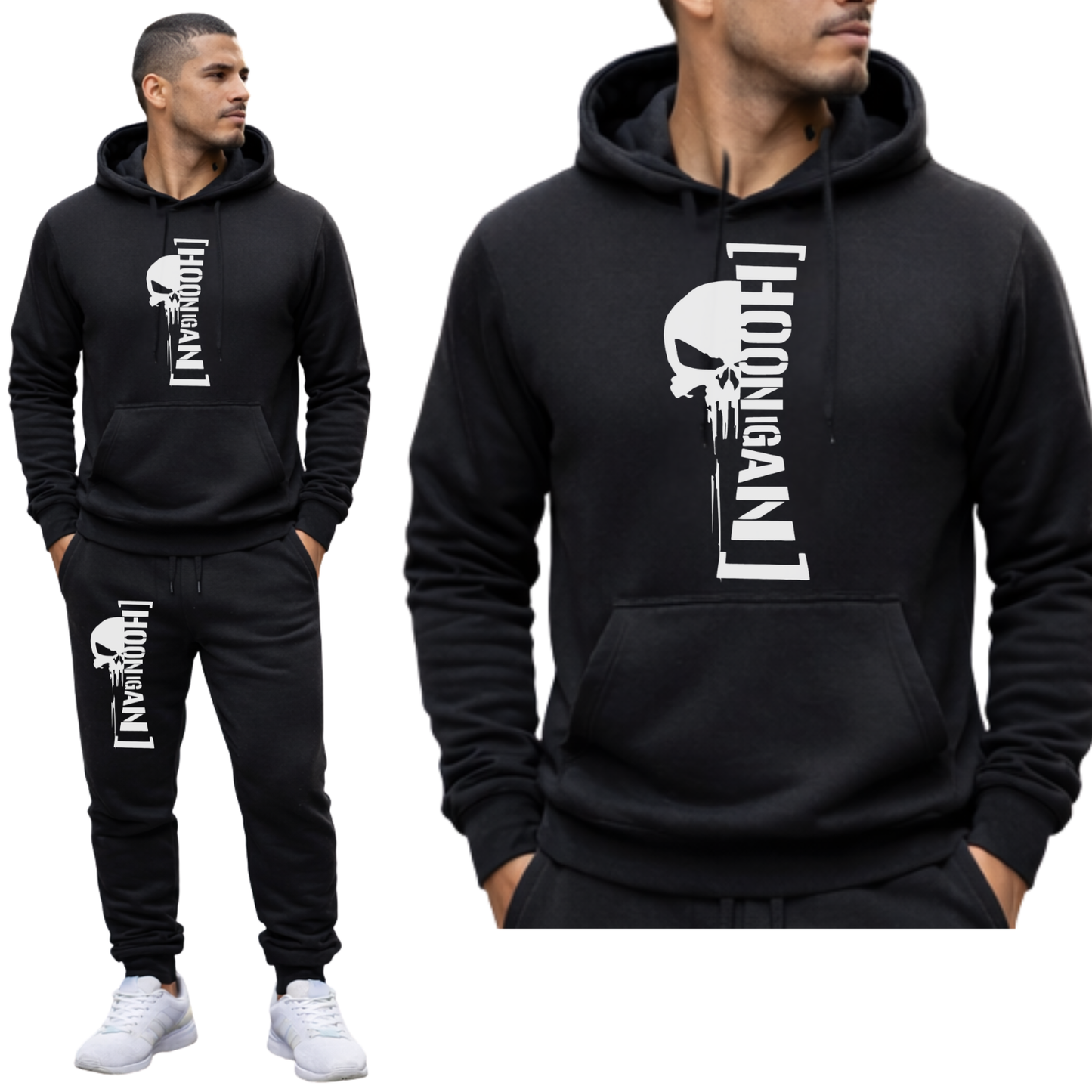 PUNISHER HOOLIGAN MESKI KOMPLET DRESOWY BLUZA Z KAPTUREM+SPODNIE DRIPO