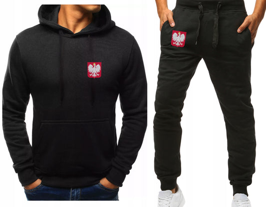 POLSKA PATRIOTYCZNY MESKI KOMPLET DRESOWY BLUZA Z KAPTUREM+SPODNIE