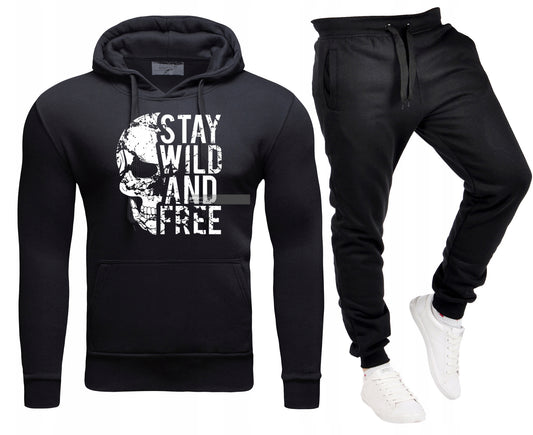 Męski Komplet Dresowy Wild and Free Bluza z kapturem + Spodnie dresowe