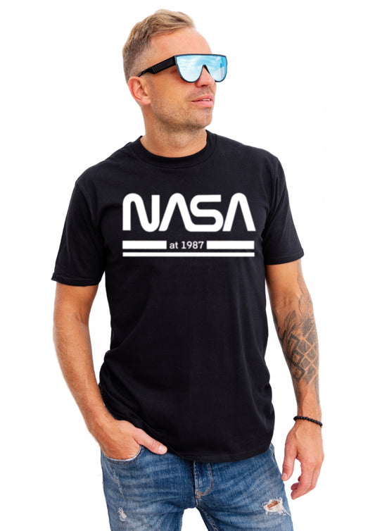 NASA Z DATĄ URODZIN męska Koszulka T-Shirt z nadrukiem Bawełniana