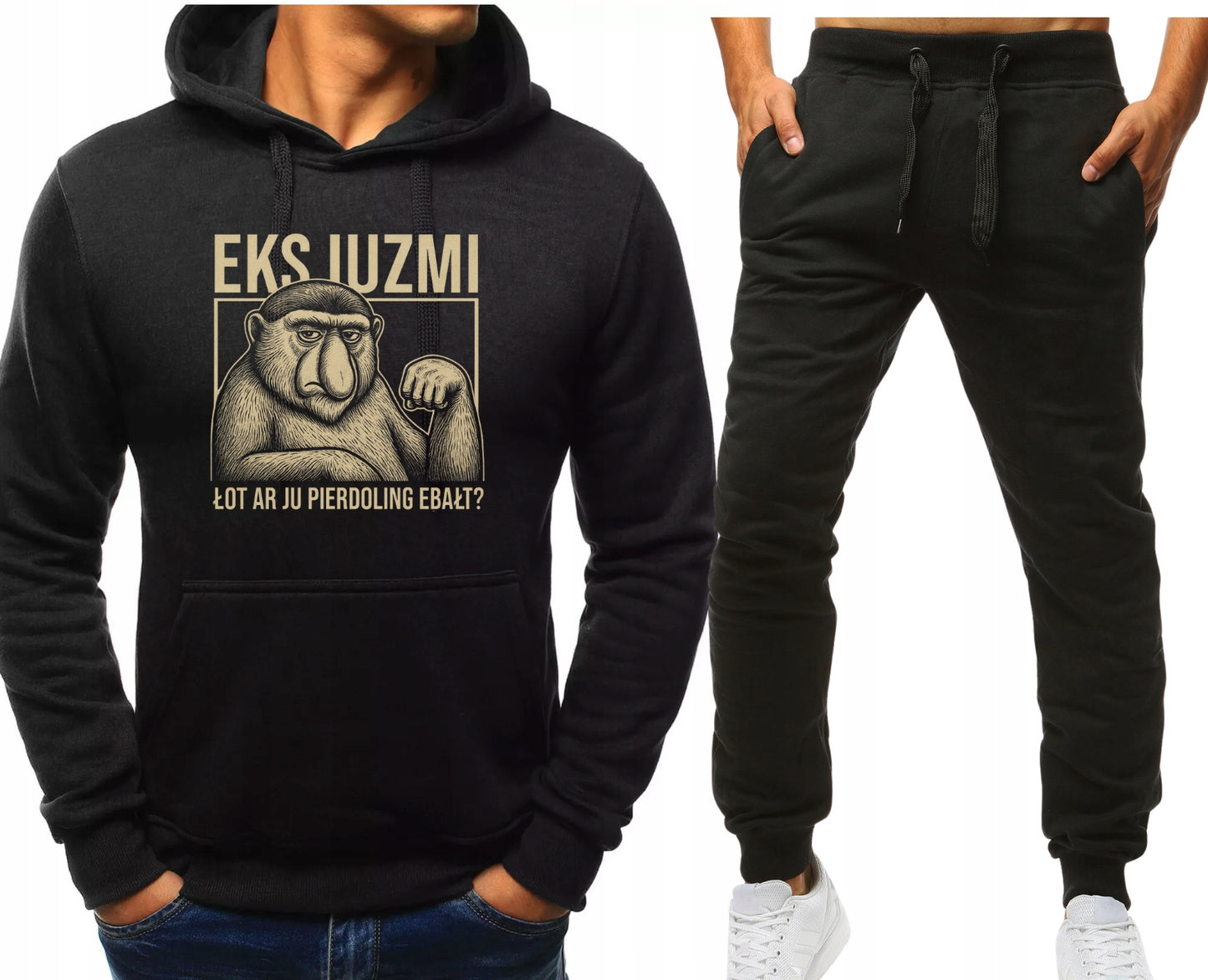 EKSKJUZMI NOSACZ SPORT MESKI KOMPLET DRESOWY BLUZA Z KAPTUREM+SPODNIE
