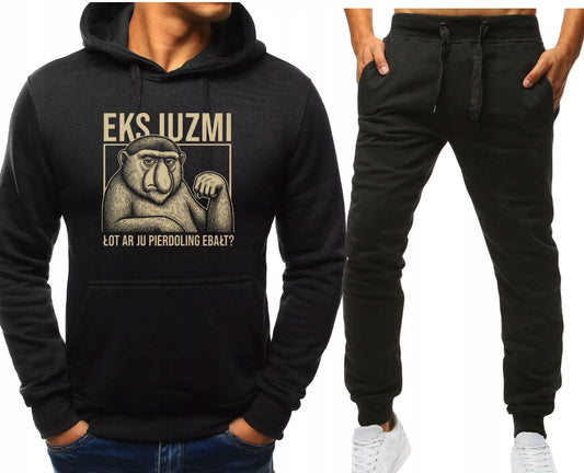 EKSKJUZMI NOSACZ SPORT MESKI KOMPLET DRESOWY BLUZA Z KAPTUREM+SPODNIE